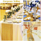 6 Pack Sequin Table Runner 12" x 108" Sparkle Table Runner Sequin Runners for Baby Bridal Shower Wedding Birthday Party Table Decor (Gold) - Image 6