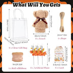 50 Pcs Fall Baby Shower Prizes for Game Winners 6 Sets Pumpkin Bamboo Cheese Board Spoon Fork Butter Spreaders Towel Thank You Card and Gift Bags for Thanksgiving Baby Shower Favors - Image 3
