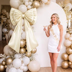 Sosation Cream White Large Bow Decor Big Bow for Backdrop 24x43 in - Image 4