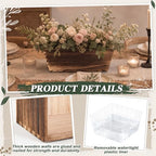 Dandat 2 Set 8 Inch Wooden Flower Box Rustic Table Centerpieces,Dark Brown - Image 3