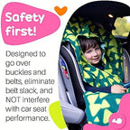 Car Seat Poncho for Toddlers and Babies, Crash Tested Winter Coat Alternative, Reversible Fleece Car Seat Blanket, 6 Months to 5 Years, Easy On Easy Off, Green Dinosaur, Birdy Boutique - Image 3
