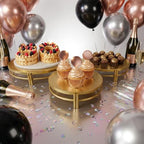 Gold 3Pcs Nesting Metal Cake Plate Stand Set 8" 10" 12" Dessert - Image 4