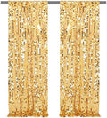 Big Payette Gold Sequin Backdrop Curtain 2 Panels 2ftx8ft Glitter Sparkly Party Background Drapes for Wedding Birthday Baby Shower Event Decoration by SoarDream