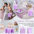 Qilery 50 Pcs Wedding Paper Gift Bags Bulk with Tissue Paper Small Gift Bags with Handle and Tags for Birthday Wedding 4th of July Party Business(Light Purple,4.7 x 2.4 x 3.9'') - Image 5