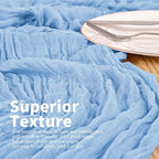20 Pack Light Blue Table Runner 17 x 108inch Cheesecloth Table Runner Rustic Boho Gauze Sheer Fabric Cheese Cloth Table Runners for Wedding Party Bridal Baby Shower Birthday Spring Table Decor - Image 2