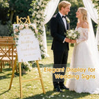 47''Gold Easel Stand for Wedding Sign, Heavy Duty Display for Art & Posters - Image 2