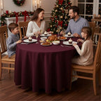 Fitable 6 Pack Burgundy Tablecloths 108 Inch Round for 36"-84" Tables - Image 2