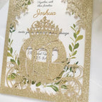 20PCS Princess Carriage quinceanera invitations,15 year,sweet 16 invitations,1 birthday invitations,laser cut invitations for birthday and more (light rose gold) - Image 5