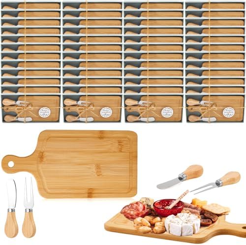 Ziliny 80 Sets Baby Shower Prizes Mini Charcuterie Board, Bamboo Color by Ziliny