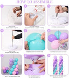 Pink Purple Balloon Column Stand Kit 2 Sets, Mermaid Balloons Tower - Image 5
