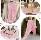 25 Pack Light Pink Cheesecloth Table Runner, 17 x 108 Inch, Gauze, Semi-Sheer, Classic Style, Polyester, Solid Pattern, Perfect for Weddings, Baby Showers, Banquets & More - Image 6