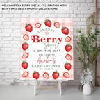 Andaz Press Personalized Someone Berry Sweet Baby Shower Decorations, Berry Baby Shower Welcome Sign, Strawberry Shortcake Girl, Strawberry Decorations For Party, 16x20 Inches - Image 3