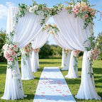 Wish Care 40ft x 10ft White Chiffon Backdrop Curtains, Wrinkle-Free Sheer Chiffon Fabric Photo Curtain Drapes for Wedding Ceremony Arch Party Stage Photography Decorations - Image 2