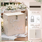 BreezeHug 10" Light Beige Acrylic Wedding Card Box with Lock & DIY Letters - Image 4