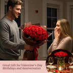 Auihiay 104pcs Red Roses Artificial Flowers, Realistic Faux Red Roses - Image 5