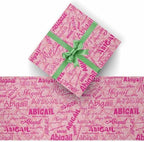 AOFUN Wrapping Paper Roll with Printed Name Valentine Gift Wrapping Paper Wrapping Paper Birthday Custom Gift Tissue Paper Personalized Name Heart 5 Rolls 58" x 23" - Image 2