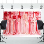 10x6.5ft Pink Red Bow Backdrop Ribbon Lace Background for Birthday Party Baby Shower Valentine Portrait Photography Decor Studio Booth Prop for Photoshoot Event Decoration Wedding Banner - Image 5