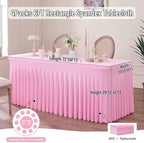 Spandex Tablecloth 6FT Rectangle Table Cover 4 Pack Pink Wrinkle-Free - Image 3