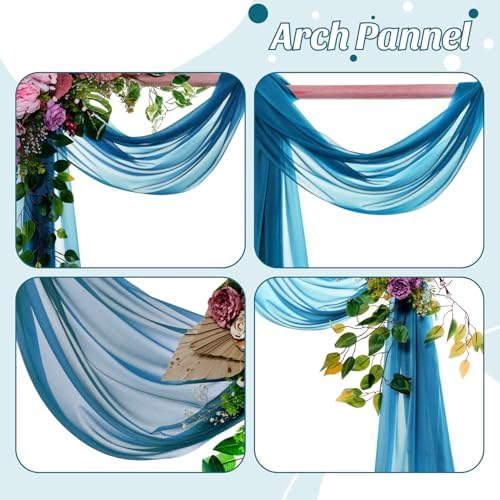 Pack of 2 Wedding Arch Drape Panel Fabric 30" x 100ft - Dark Teal - Image 5