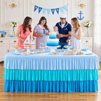 Suppromo Blue Tablecloths for 6 Foot Rectangle Tables Pastel Gradient Blue - Image 5