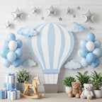 WinnerWhy 3.94 X 2.62 ft Hot Air Balloon Baby Shower Decorations, Large Blue Hot Air Shaped Cardboard Cutout, Life-Size Standup Photo Booth Props for Birthday Party Celebration Backdrops Decor - Image 4