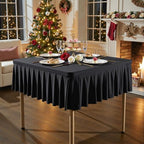 Wish Care 4 Pack Black Spandex Tablecloths for 34x34 Inch Square Tables, Stretch Fitted Table Clothes with Pleated Ruffle Skirt for 34” Table, Wrinkle Free and Elastic, for Party Kitchen Home Dining - Image 7