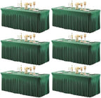 Shillance 6 Packs Green Spandex Table Clothes for 6 Foot Rectangle Table, Spandex Table Covers 6FT Stretch Table Skirts Wrinkle Free Fitted Table Cloth for Easter, Wedding, Banquet & Parties by Shillance