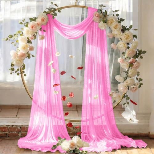 Pack of 1 Wedding Arch Drape Panel Fabric 30" x 40ft - Bubblegum Pink - Image 6