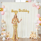 10ft x 7ft Ivory Backdrop Curtain for Wedding Ivory Wrinkle Free Backdrop Drapes Panels for Parties Baby Shower Bridal Shower Birthday Photo Photography Polyester Fabric Background Decoration - Image 3