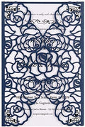 FOMTOR Laser Cut Wedding Invitation Set with Envelopes & Inserts & Seals – Perfect for Weddings, Bridal Showers, Engagements & Anniversary Celebrations - Blue, 40pcs by FOMTOR