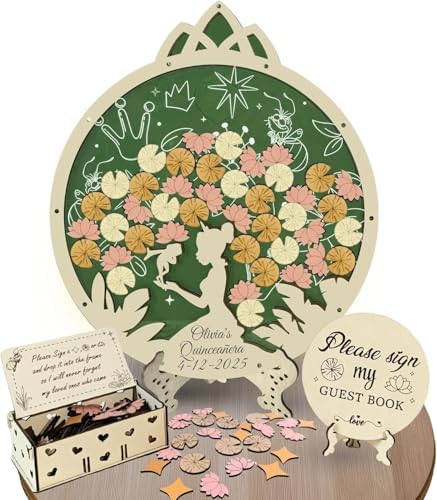 Quinceanera Guest Book Alternative Frog Princess Drop Box Frame with Chips by Handmade