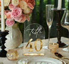 Ourholiday Crystal Clear Acrylic Wedding Table Numbers 21-40 Set, Self-Standing Modern Arched Wedding Signs for Reception Seating, Anniversary & Bridal Shower, Elegant Wedding Decor (5x7 Inches) by Ourholiday