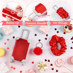 LemonRoad 60 Pcs Mini Empty Suitcase Box with Plush Keychain, Red - Image 3
