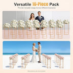 Wedding Flower Stand, 16 Pcs Gold Centerpiece Stands , Metal Aisle Decorations, Galvanized Iron Balloon Column Holders, Free Standing Flower Racks,Birthday Party, Baby Shower, DIY Wedding Decor - Image 3