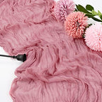 10 Pack Cheesecloth Table Runner 35 x 120 Inch, Dusty Rose - Image 3
