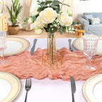12 Pack 10Ft Peach Cheesecloth Table Runner 23 x 120 Inch - Image 4