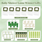 6 Sets Baby Shower Prizes for Game Winners Baby Shower Favors Include Plastic Tumblers Notepad Lip Balms Hand Creams Bear Bath Towels Gift Bags for Wedding Bridal Showers Game Gifts (Green) - Image 2