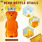 Mifoci 36 Pcs 8 oz Plastic Honey Bear Cups Clear Honey Container with Screw Top Lid Jar Empty Bear Bottle Shape for Holidays Gifts Baby Shower Juice Candy Milk Tea Storing Dispensing - Image 3