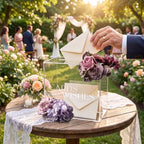 Clear Acrylic Wedding Card Box DIY Kit with Faux Flowers - 10x10x5.7 Inch - Image 6