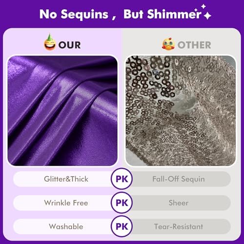 10ftx10ft Shimmer Purple Sequin Backdrop Curtain for Parties-2 Panels 5x10ft Thick Wrinkle Free Glitter Backdrop Drapes Photo Back Drop Curtains for Girl Birthday Wedding Photography Background - Image 2