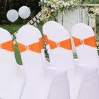 Pack of 120 Spandex Chair Sashes Bows Stretch Chair Cover Band with Buckle Slider Universal Elastic Chair Ties for Wedding Banquet Party Event Decoration (Orange) - Image 7