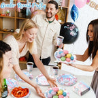 Pickmesh 400 Pcs Donut Themed Gender Reveal Party Supplies Plates Serve 50 - Image 5