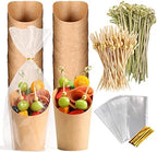 Disposable Charcuterie Cups 120 PCS with 200PCS Sticks and 120PCS Bags by WixiTool