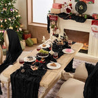 12 Pack Black Cheesecloth Table Runner Boho Gauze Black Decor - Image 6