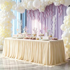 Champagne Tablecloth for 6 Foot Rectangle Tables with Tulle Table Skirt by PartyTalk