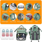 Astro alan Baby Diaper Bag with Changing Station, Waterproof Diaper Bag Backpack for Moms Dads with USB Charging Port, Baby Shower Gifts, Large Capacity diaper backpack, Pale Green - Image 5