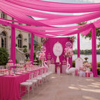 50ftx15ft Hot Pink Backdrop Curtains for Parties, Wrinkle Free Polyester Hot Pink Photo Backdrop Drapes 10 Panels 15 ft Long Back Drop Cloth for Wedding Birthday Photography Background Party - Image 7