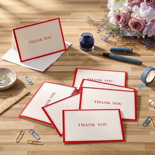 AmazingSpark 120 Kit Thank You Cards with Envelopes Bulk 4.8 x 6.8'' Red - Image 2