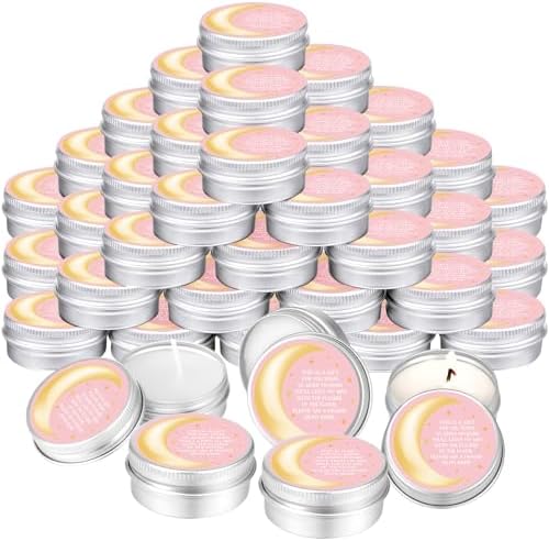 MTLEE 50 Pcs Over The Moon Baby Shower Candles 1 Oz, Pink by MTLEE