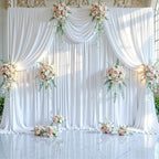 20ft x 15ft White Wrinkle Free Backdrop Curtains for Wedding Party Backdrops Curtain Drapes Fabric Decorations Photo Back Drop Cloth for Baby Shower Photography Stage Reception - Image 2